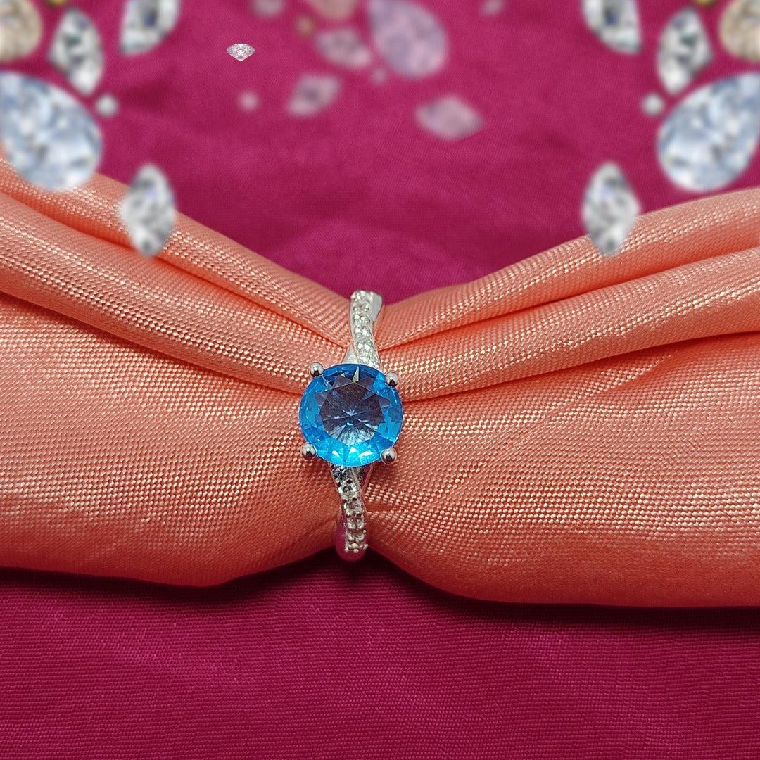 S925 Silver Ring | Italian Design | Sparkling Gemstone