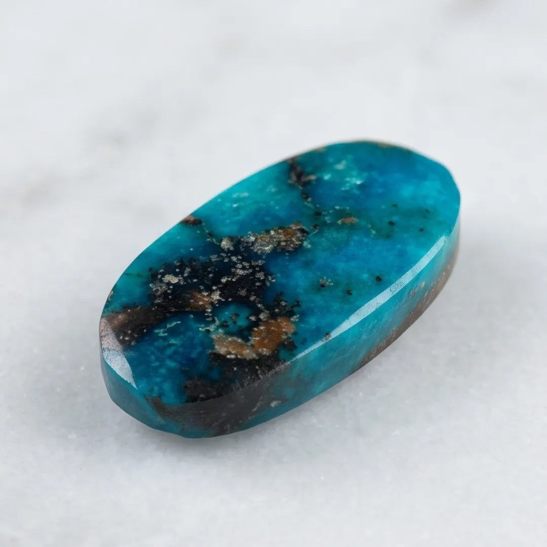 Natural Turquoise (Ferooza) 12.50 Carat Certified Blue Gemstone