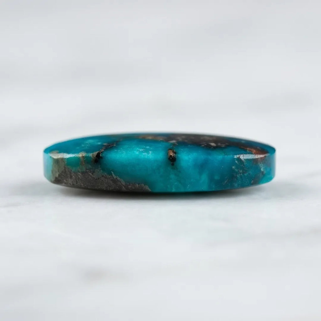 Natural Turquoise (Ferooza) 12.50 Carat Certified Blue Gemstone