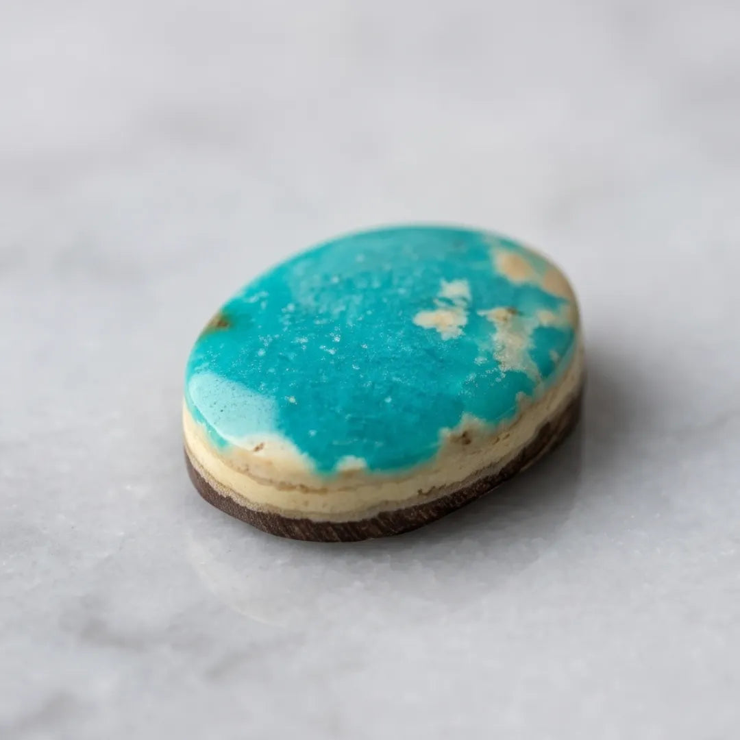 Natural Turquoise (Ferooza) 2.74 Carat Certified Blue Gemstone