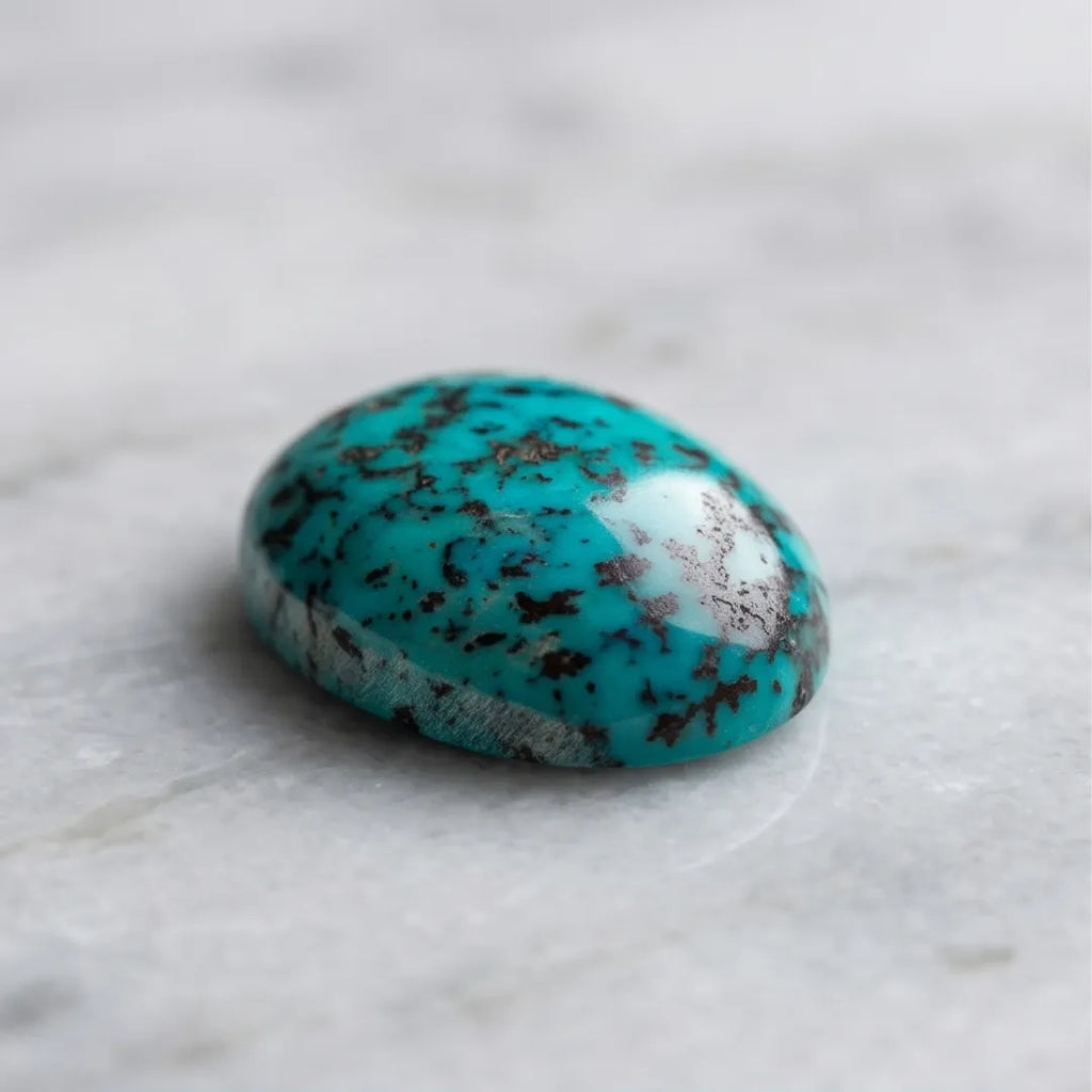 Natural Turquoise (Ferooza) 3.15 Carat Certified Blue Gemstone