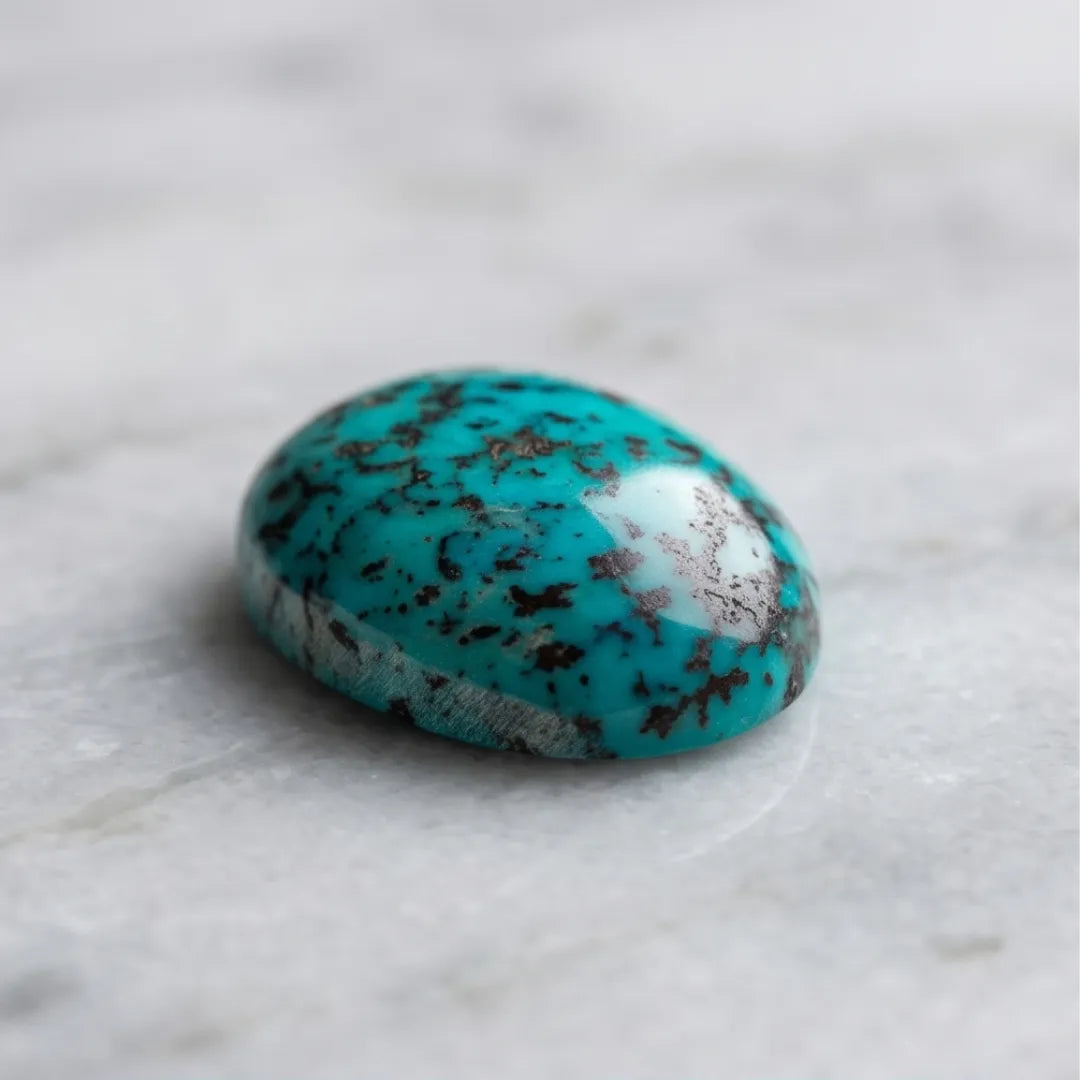 Natural Turquoise (Ferooza) 3.15 Carat Certified Blue Gemstone