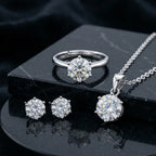 Moissanite Jewelry Set | Ring + Pendant + Earring | CODE: MS-12