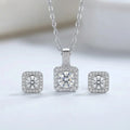 Moissanite Jewelry Set | Pendant + Earring | CODE: MS-14