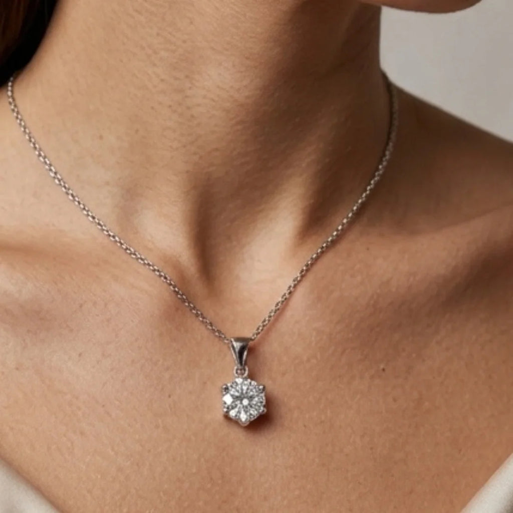 1 Carat Moissanite Pendant | D-Color & VVS1 Clarity | CODE: MP-10