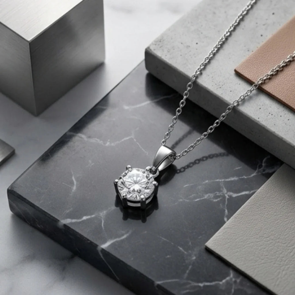 1 Carat Moissanite Pendant | D-Color & VVS1 Clarity | CODE: MP-10