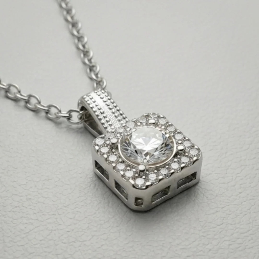 1 Carat Moissanite Pendant | D-Color & VVS1 Clarity | CODE: MP-12