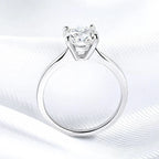 4 Prongs Moissanite Dianond Ring | D-Color Stone | Silver 925