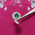 Green Emerald Ring | S925 Italian Sterling Silver | Premium Shine
