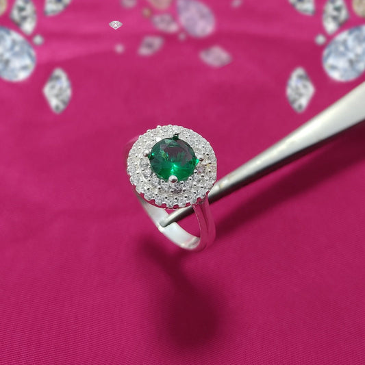 Green Emerald Ring | S925 Italian Sterling Silver | Premium Shine