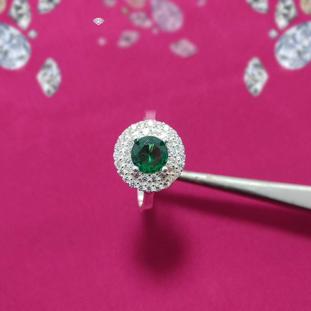 Green Emerald Ring | S925 Italian Sterling Silver | Premium Shine