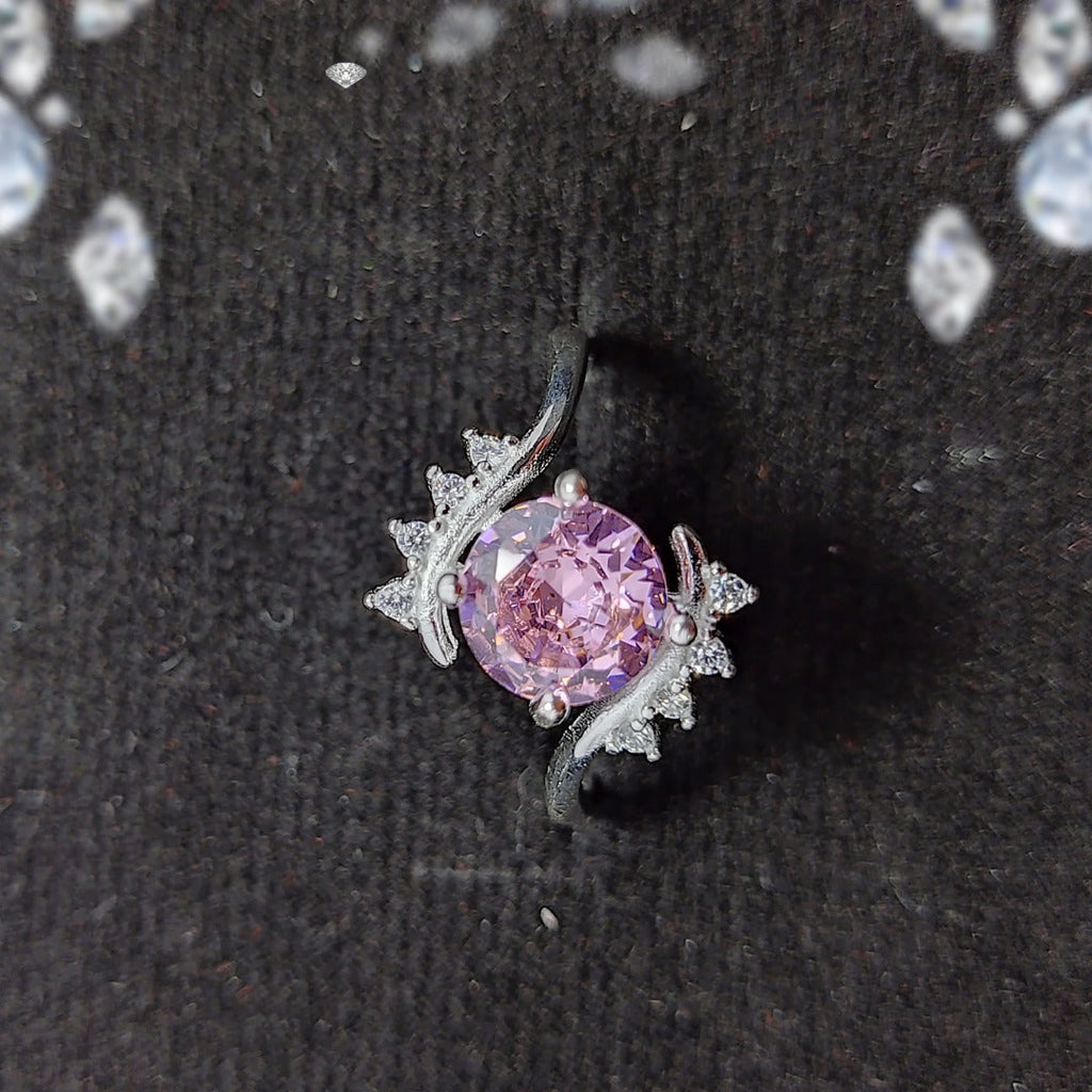 Pink Gemstone Ring | S925 Italian Silver | Elegant Stone Jewelry