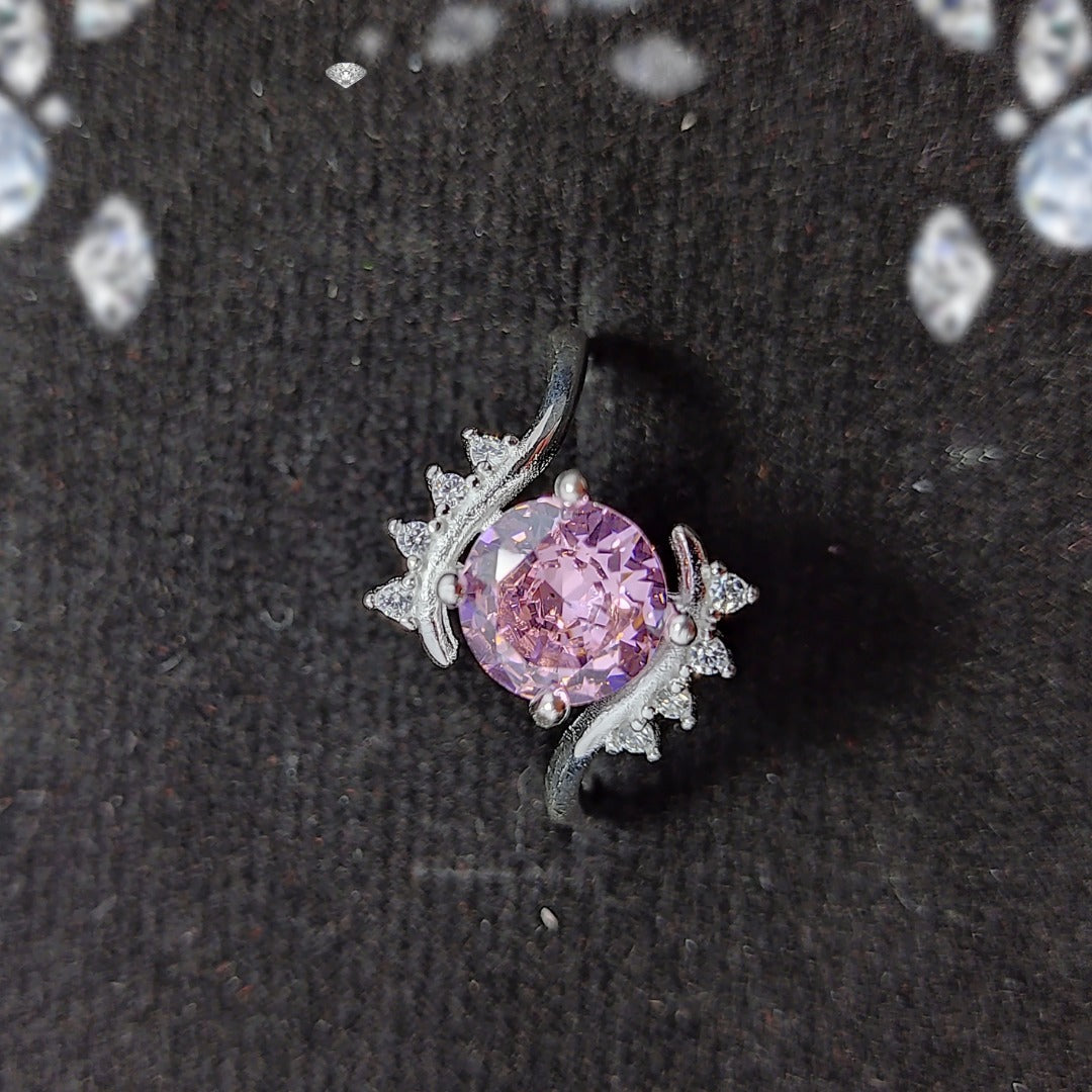 Pink Gemstone Ring | S925 Italian Silver | Elegant Stone Jewelry
