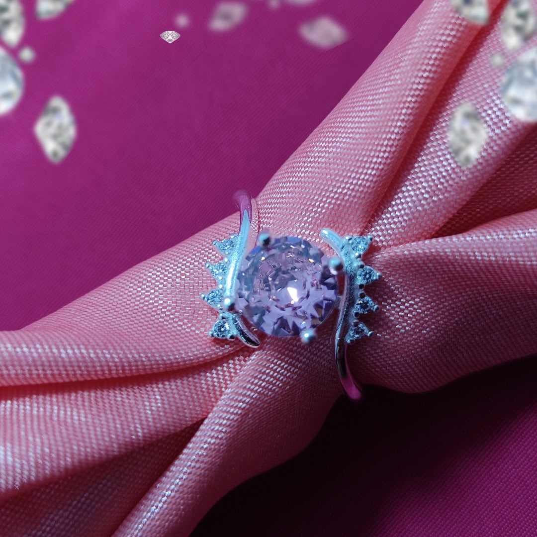 Pink Gemstone Ring | S925 Italian Silver | Elegant Stone Jewelry