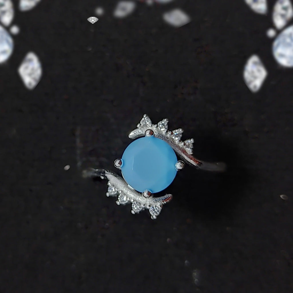 Natural Ferooza Turquoise Ring | S925 Italian Silver | Premium Blue Stone