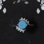 Natural Ferooza Turquoise Ring | S925 Italian Silver | Premium Blue Stone