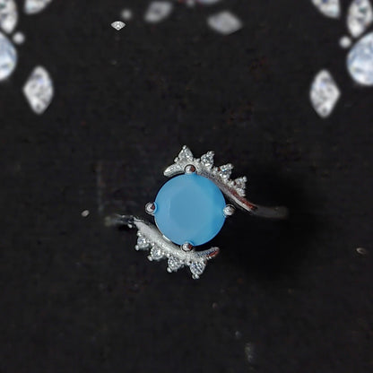 Natural Ferooza Turquoise Ring | S925 Italian Silver | Premium Blue Stone