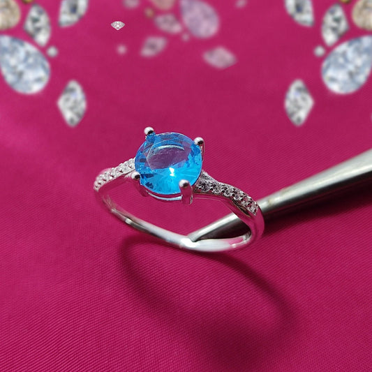 S925 Silver Ring | Italian Design | Sparkling Gemstone