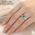 Green Moissanite Diamond Ring for Women – D-Color | Pure Silver 925 | Code: MDG-03