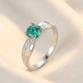 Green Moissanite Diamond Ring for Women – D-Color | Pure Silver 925 | Code: MDG-03