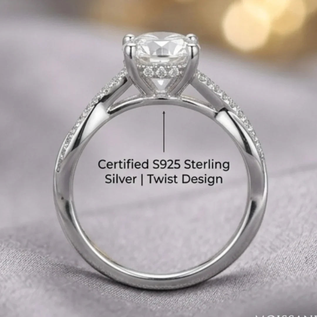 Moissanite Diamond Ring for Women – D-Color | Pure Silver 925