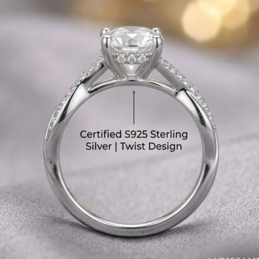 Moissanite Diamond Ring for Women – D-Color | Pure Silver 925