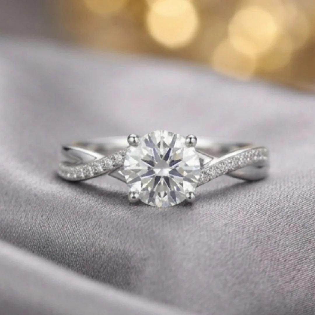 Moissanite Diamond Ring for Women – D-Color | Pure Silver 925