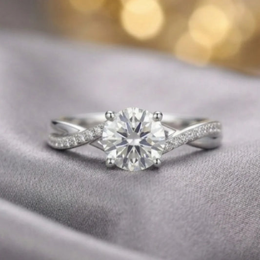 Moissanite Diamond Ring for Women – D-Color | Pure Silver 925