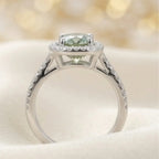 Green Moissanite Diamond Ring for Women – D-Color | Pure Silver 925 | Code: MDG-01