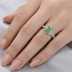 Green Moissanite Diamond Ring for Women – D-Color | Pure Silver 925 | Code: MDG-02