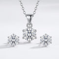 Moissanite Jewelry Set | Pendant + Earring | CODE: MS-13