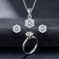 Moissanite Jewelry Set | Ring + Pendant + Earring | CODE: MS-12