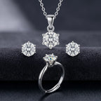 Moissanite Jewelry Set | Ring + Pendant + Earring | CODE: MS-12